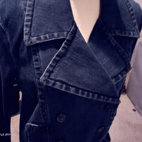 Michael Kors Blue Denim Double Collar/ Breasted Button Down Jacket NWOT - Picture 9 of 11